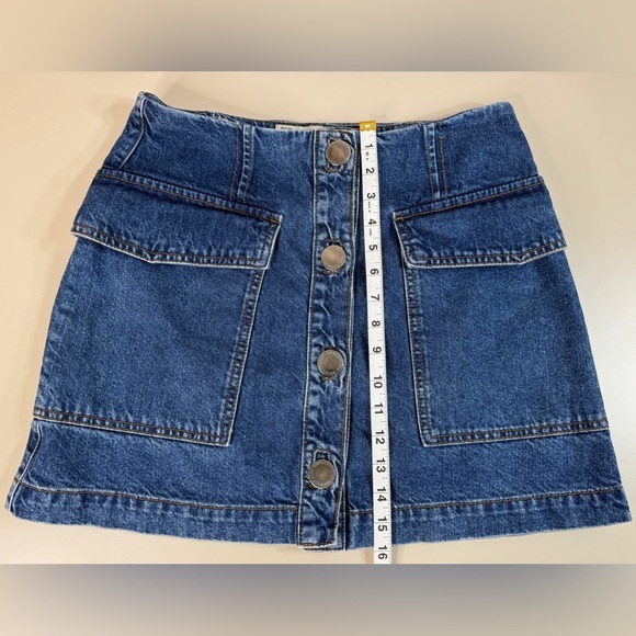Top shop Moto Button down mini jeans skirt Y2K retro blue Women’s 30 / 8 - Picture 4 of 9